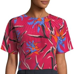 NWT DVF pink floral silk crop top